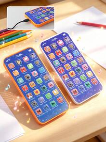 1pc Kids Early Education Puzzle Play Phone,28 Buttons Voice Music Word Learning Toy With Sound Light Effects,Birthday Holiday Gift For Boys Girls - Multicolor - View 5