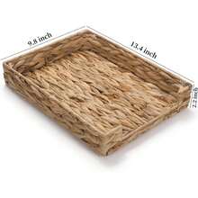 Hyacinth Letter Tray, Wicker Desk Tray, Woven Desk Organizer, A4 Paper, Document, File, Mail, Magazine Storage Basket Office, Classroom, Home Desktop - 1 - View 3