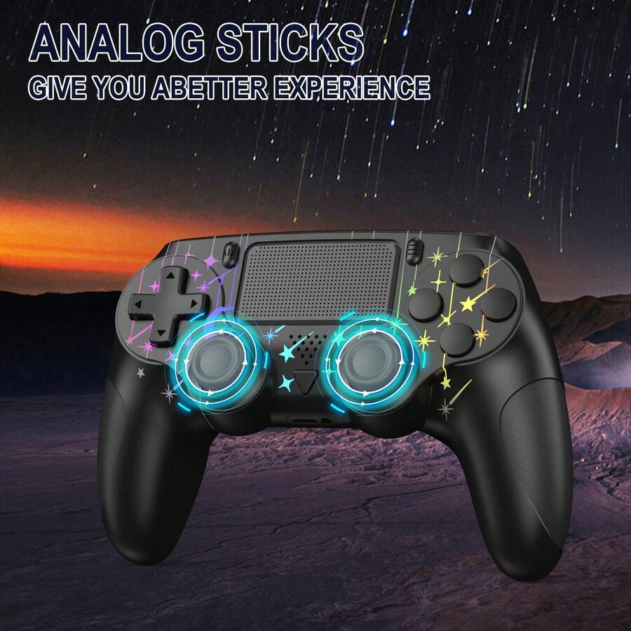 Aurora 星空無線控制器適用於 P4/PC，彩色漸層設計，600mAh 電池，LED 燈條，3.5mm 音訊，適合美學玩家 - 查看 1
