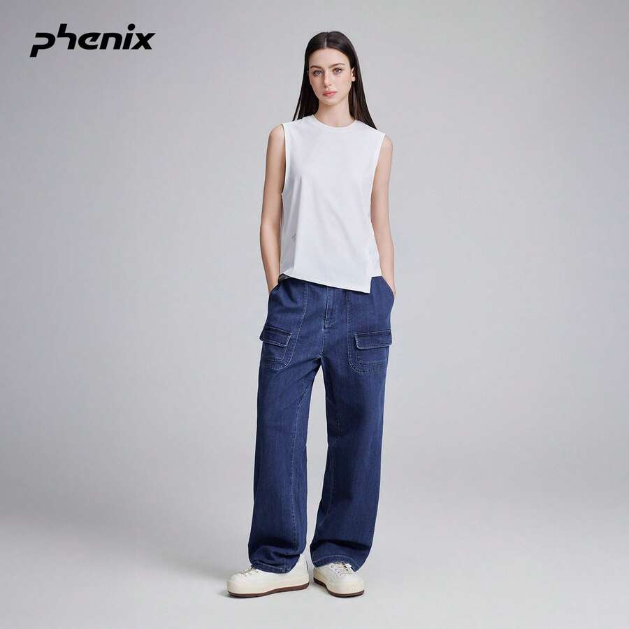 Phenix Phoenix 彈性牛仔褲 中性款 2026SS 寬鬆長版 極簡戶外休閒長褲 - 淺牛仔藍 - 查看 1
