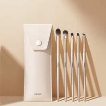 OEIEZ Eye Makeup Brush Set, Multi-Function Eyeshadow Blending Detail Angled Eyeliner Brush Lower Eyeshadow Brush Set, No Powder Fallout, Create Exquisite Big Eye Makeup Look, Portable Travel-Friendly Makeup Tool, Suitable For Beginners - Gold - View 13