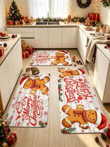 1/2/3pcs Christmas Kitchen Decor Rug, Living Room Rug, Bedside Plush Rug, Autumn/Winter Rug, Thick Rug, Living Room Large Rug, Bedroom Rug, Living Room Home Decor, Outdoor Rug, Washable Rug - Multicolor - View 2