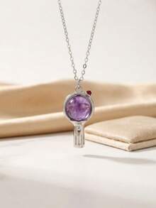 1pc Fashion Boy Band Style Army Bomb Necklace, High-Quality Fan Support Merchandise Clavicle Chain, Suitable For Women - A - View 4