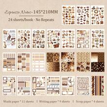 DanSoul 24 Large Coffee Theme Planner Sticker Book, Pre-Cut 3 Material Waterproof Matte PET Scrapbook Functional Sticker Set, Suitable For Bullet Journal Stationery Notebook Gift Office School Supplies Back To School - Scrapbook Stickers - View 13