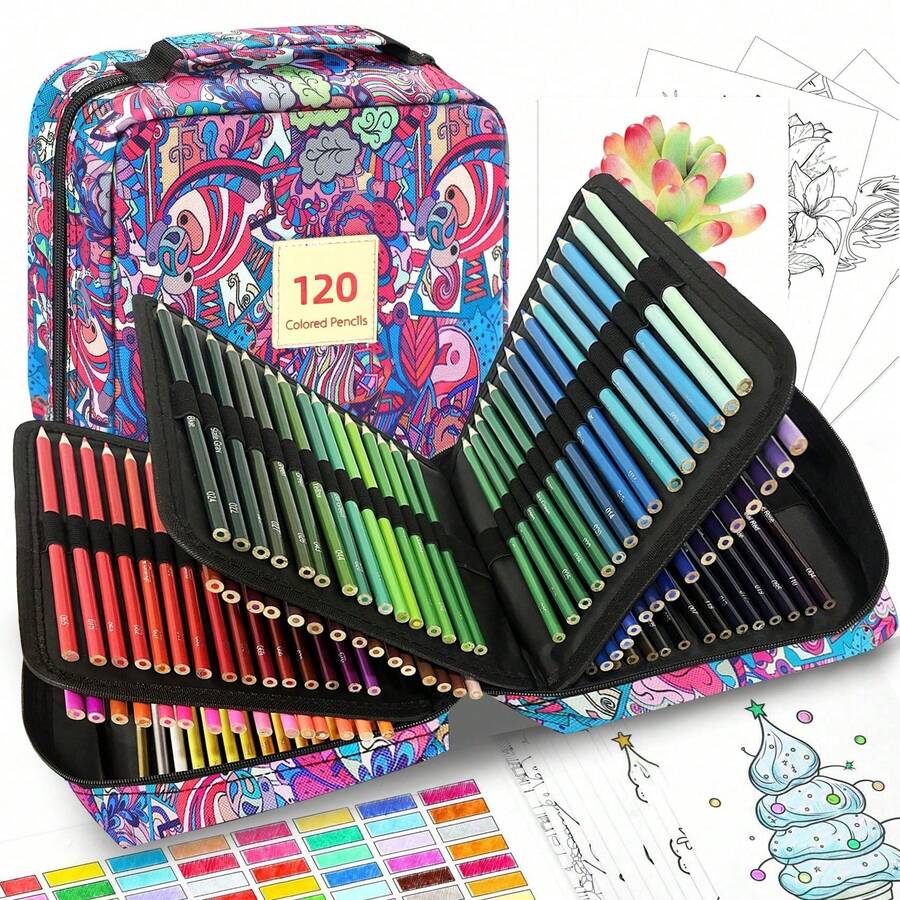 120 Pack Drawing Supplies For Adults, Color Kit, Oil-Based Coloured Pencils For Artists - 120 Color Pencils - View 1