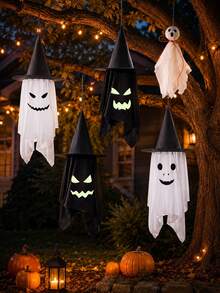 Red Christmas Ball Ornament Extra-Large Christmas Ball Ornament Hanging Decorations For Outdoor Use, Spooky Ghost With A Face That Glows In The Dark,Decorations For Outdoor Use In Gardens, On Trees, Porches, And Lawns - A - View 1