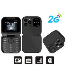 SERVO I16 Pro Mini Ponsel Lipat 2G GSM Dual SIM Panggilan Cepat Pemutar Video Jack Earphone 3.5mm FM Ponsel Lipat - Hitam - View 14