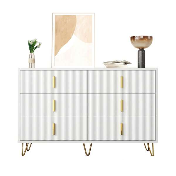 Elegantes Sideboard Mit Modernem Design, Kommode Und Viel Stauraum, Goldene Griffe