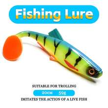 1 buah/6 buah Umpan Plastik Lunak Ekor Keriting Ukuran Besar 20cm 59g Umpan Lunak Bionik Realistis untuk Memancing di Laut, Memancing Trolling, Memancing Air Tawar dan Air Asin - MultiWarna - View 15