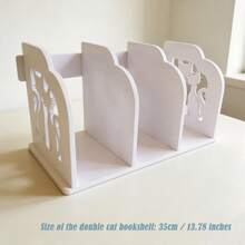 1pc Desktop Organizer Rack, Office File Storage, Dorm Simple Small Bookshelf, Desktop Textbook Organizer, File Storage Rack, Back To School Bookshelf Gift - White - View 10