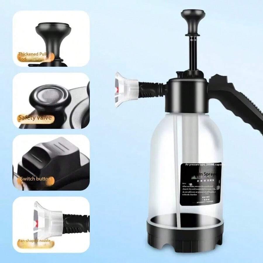 Windproof Car Wash Foam Sprayer, Handheld Manual Spray Bottle, Portable Small Safety Tool For Home And Car