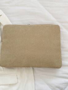 Solid Color Minimalist Luxury Laptop Case, Multi-Size Laptop & Tablet Storage Bag, Computer Bag - Khaki - View 6