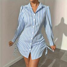 Women Mini Dresses - Light Wash - View 8