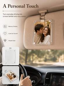 Magnetic Car Sunshade Photo Frame DIY Car Interior Decor, Couple Gift, Pet Family Memorial Photo Frame Clip, Car Interior Accessories - Multicolor - View 5