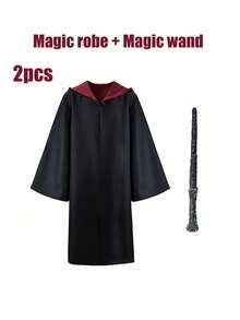 Potter Magic Theme Costume - Harry's Party Cloak, Magic Robe And Glasses Frame Set, Dark Style Uniform, Wizard Magic Research Clothing Accessories, Suitable For Halloween, Christmas, Carnival, Movie Festival And Magic Theme Role-Playing Activities, Unisex - Multicolor - View 40