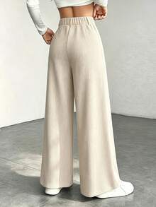 Women's Corduroy Long Pants, Suitable For All Seasons, Straight Leg Loose Fit Flattering, Casual Outdoor Pants - Apricot - View 3
