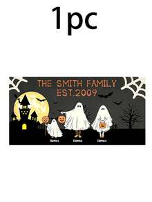 Custom Ghost Family Tabletop Sign, Spooky Halloween Room Desk Decor, Personalized Name Plaque For Shelf Mantel, Haunted House Accent, Customized Holiday Decoration, Customizable Name Family Gift, Room Decor, Halloween Gift, Gift For Family And Friend - Style a - View 13