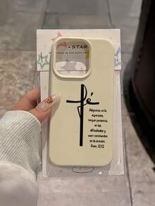 1件 白色十字禱告個性化極簡全包覆 TPU 防震手機殼，適用於 Apple 18 17 16 15 14 13 12 11 Pro Max Air 及系列 - 彩色 - 查看 2