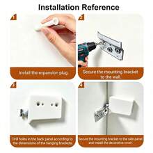 Heavy-Duty Cabinet Bracket Set (4-Piece Set: Includes 4 Brackets, 12 Expansion Bolts, And 8 Screws); Wall-Mounted Support Bracket With A 100kg Load Capacity; Adjustable Design Suitable For Kitchens, Living Rooms, And Bathrooms. - Milk Color Set - View 9