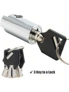 4pcs/Set Universal Vending Machine Security Lock Set - Multi-Purpose Same Key System, Suitable For Soda, Snack And Candy Machines - Durable Tubular Key Slot Design, Easy To Install - Multicolor - View 8