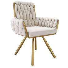 Beige Velvet Dining Chair Set Of 2 - 米色 - 查看 8
