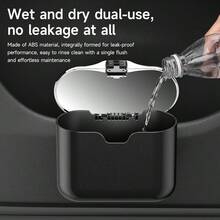 Car Door Hanging Trash Can, Press‑Type Flip Lid Vehicle Waste Bin, Multi‑Purpose Car Interior Storage Organizer For Door Side, Universal Automotive Garbage Container - 1pc - View 5