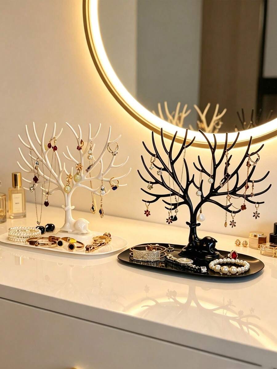 Creative Deer-Shaped Desktop Jewelry Display Stand, Earring, Necklace, Bracelet, Ring, Jewelry Storage Organizer Rack, Home Decor Jewelry Holder, Ideal Gift For Girlfriend - Multicolor - View 1
