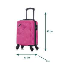 16" ABS Diamond-Textured Carry-On Spinner Luggage, TSA Lock - Silver - View 7