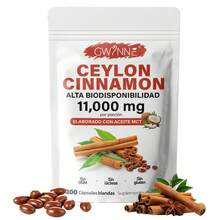 GWYNNE Ceylon Cinnamon con Aceite MCT,20:1 alta biodisponibilad 11000mg,Cinnamomum Verum Bark Extract,300 Capsules - 300 unidades - Ver 5