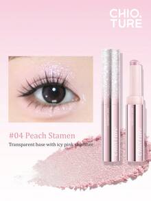 CHIOTURE Galaxy Radiant Jelly Eyeshadow Stick, Tekstur Kilau Mutiara yang Halus, Dapat Digunakan Ganda sebagai Highlighter, Tahan Lama dan Tidak Luntur, Sempurna untuk Riasan Ringan Sehari-hari - #04 Benang Sari Buah Persik - View 1