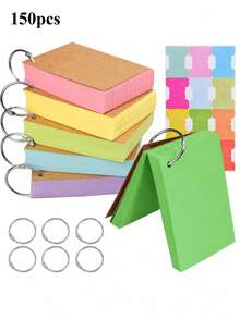 3 Packs 150 Sheets 3x5 Inch Index Cards, Random Color Flash Cards With Rings & Stickers, Lined Grid Study Note Cards, Portable Memory Cards For School, College, Learning, Studying, Note Taking And Exam Prep - one-size - View 6