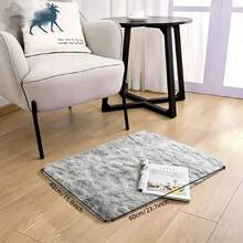 1pc, Tie Dye Pink/Camel/Light Gray Plush Rug Fluffy Area Rug, High Quality Cute Comfortable Warm Plush Area Rug, Interior Decorative Rug, Long Path Rug For Dining Room, Kitchen, Hallway, Bedside, Bedroom And Living Room - Light Grey - View 4