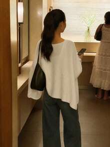 Women's New Autumn Knit Top Cover Up Elegant Vacation - White - View 6