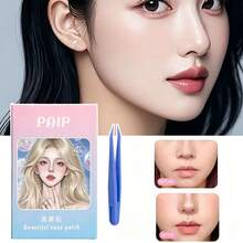 1 Set 30pcs Transparent PE Breathable Nose Strips With Tweezers, Nose Wing Contouring Patches For Cosplay Special Nose Shrinkage (Random Tweezers Color) - Multicolor - View 1