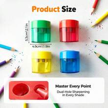1pc Random Color Large Capacity Handheld Pencil Sharpener With Lid, Colorful Anti-Leak Debris Pencil Sharpener, Portable Pencil Sharpener Machine For Adult Office And Home Use, Mixed Color Pack, Anti-Breakage Lead, Back To School Stationery Set, Easy Grip For Small Hands - Color Style Randomized - View 3