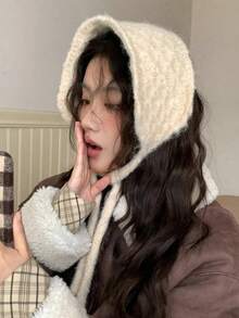 Ins-Style Solid Color Pineapple Pattern Knitted Wool Warm Ear Protection Headband Hat Woolen Ear Covers Versatile Autumn And Winter Ear Muffs - A - View 7