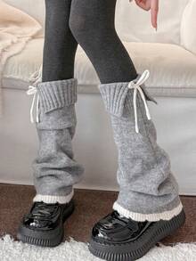 1 Pair Women's Leg Warmers, Autumn/Winter Warm Solid Color Slimming Leg-Flattering Cuffed Slouch Leg Warmers, Match With Skirts, Multiple Styling Options - Multicolor - View 1