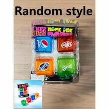 1pc Jelly Transparent Ice Cube Squeeze Toy, Colorful Soda Style Soft Elastic Stress Relief Toy, Adult Emotional Soothing Finger Squeeze Gadget. The Overall Appearance Presents A Clear And Glossy Jelly Texture, Paired With Bright And Saturated Soda Color Scheme, Creating A Refreshing And Eye-Catching Summer Atmosphere, Also A Unique Creative Decoration For The Desktop. Made Of High Elasticity Soft Rubber Material - Multicolor - View 6