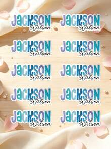 Customized Name Stickers, Personalized Stickers, Waterproof And Scratch-Resistant, Hollow Effect, Suitable For Cups, Personal Items, Lunch Boxes, Books, Computers, Phones, Coffee Mugs, Phone Cases, Ceramic Cups, Water Bottles, Holographic - Multicolor - View 9