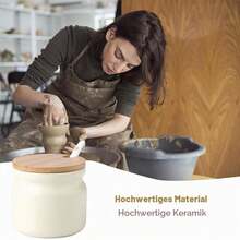 300 Ml Storage Container With Lid And Spoon, Multipurpose Jar For Coffee Bar And Kitchen - Beige - View 4