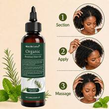 1 Bottle 120ml Organic Rosemary Hair Oil, Infused With Rosemary Extract And Multiple Plant Oil Ingredients, Lightweight And Easy To Apply, Non-Greasy And Non-Sticky, Suitable For Dry, Frizzy, Curly, Wavy, Straight And Chemically Treated Hair Daily Care, Helps Nourish Scalp And Hair Strands, Improves Dry And Messy Appearance, Enhances Softness, Smoothness And Natural Shine - Organic Rosemary Hair Oil - View 6