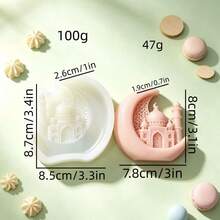 Moon Starry Sky Castle And Pavilion Aromatherapy Candle Silicone Mold Plaster Decoration Ornament Silicone Mold - White - View 5
