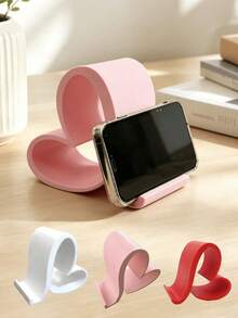 Heart-Shaped Phone Stand | 3D Printed Universal Tablet Stand, Home, Office, Party Decoration Desktop Organizer, Suitable For Birthday, Holiday, Wedding/Birthday, Bride-To-Be Gift, Bridesmaid Gift, Bachelorette Party, Multiple Colors Available - Multicolor - View 4