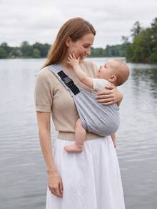 HAPPY WALK 1pc Baby Advanced Simple Baby Carrier, No Complicated Adjustment Needed, Easy And Quick To Use - Upgraded Simple Baby Carrier - Grey - View 6