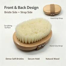 Soft Bristle Body Scrub Brush, Dry Brushing Bath Brush, Exfoliating Skin Brush For Body Scrubbing And Fat Removal - Apricot - View 5