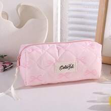 1pc Bowknot Pencil Case, Minimalist Portable Student Stationery Storage Bag, Multi-Functional Makeup Bag, Suitable For Daily School Use - Style 1 - View 10