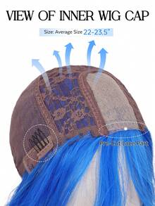 Dark Blue Wig With Bangs For Women, 26 Inch Wavy Synthetic Wig Heat Resistant Synthetic Fiber, Trimmable Bangs, Lightweight For Daily Wear, Cosplay, Parties, Festivals, And Halloween - Multicolor - View 9