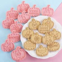 6/8/10 Pcs Halloween Cookie Cutters - Pumpkin, Ghosts, Gothic Skull Shaped Cookie Molds For Mexican Day Of The Dead, Day Of The Dead, Halloween Party Decoration - Multicolor - View 25