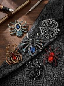 Halloween Rhinestone Spider Brooches For Women Unisex Creativity Animal Pins Party Jewelry Unique Fashion Accessories Friends Gatherings Holiday Gifts - Spider - View 10