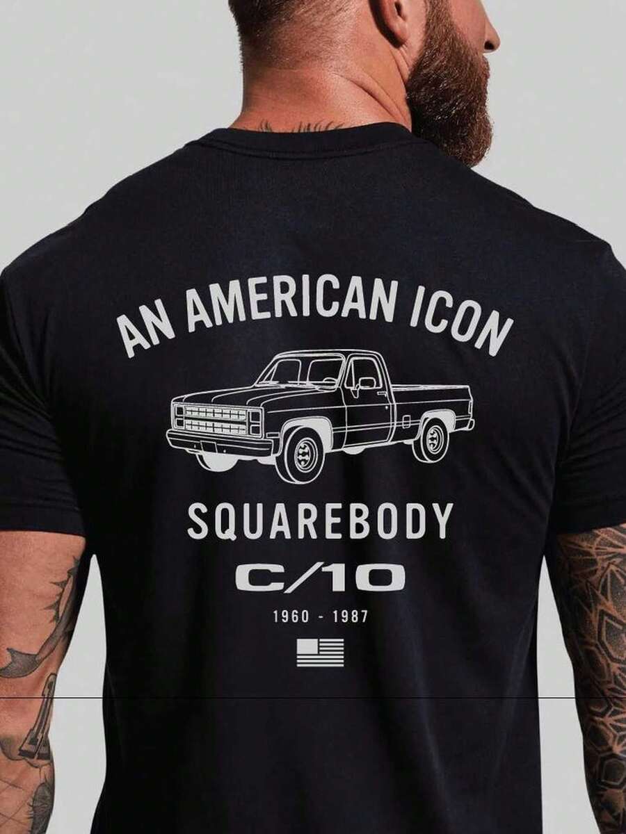 An American Icon Unisex T-Shirt Chevrolet GMC Gift,An American Icon Unisex Tee Chevrolet GMC Perfect Gift - 黑色 - 查看 1